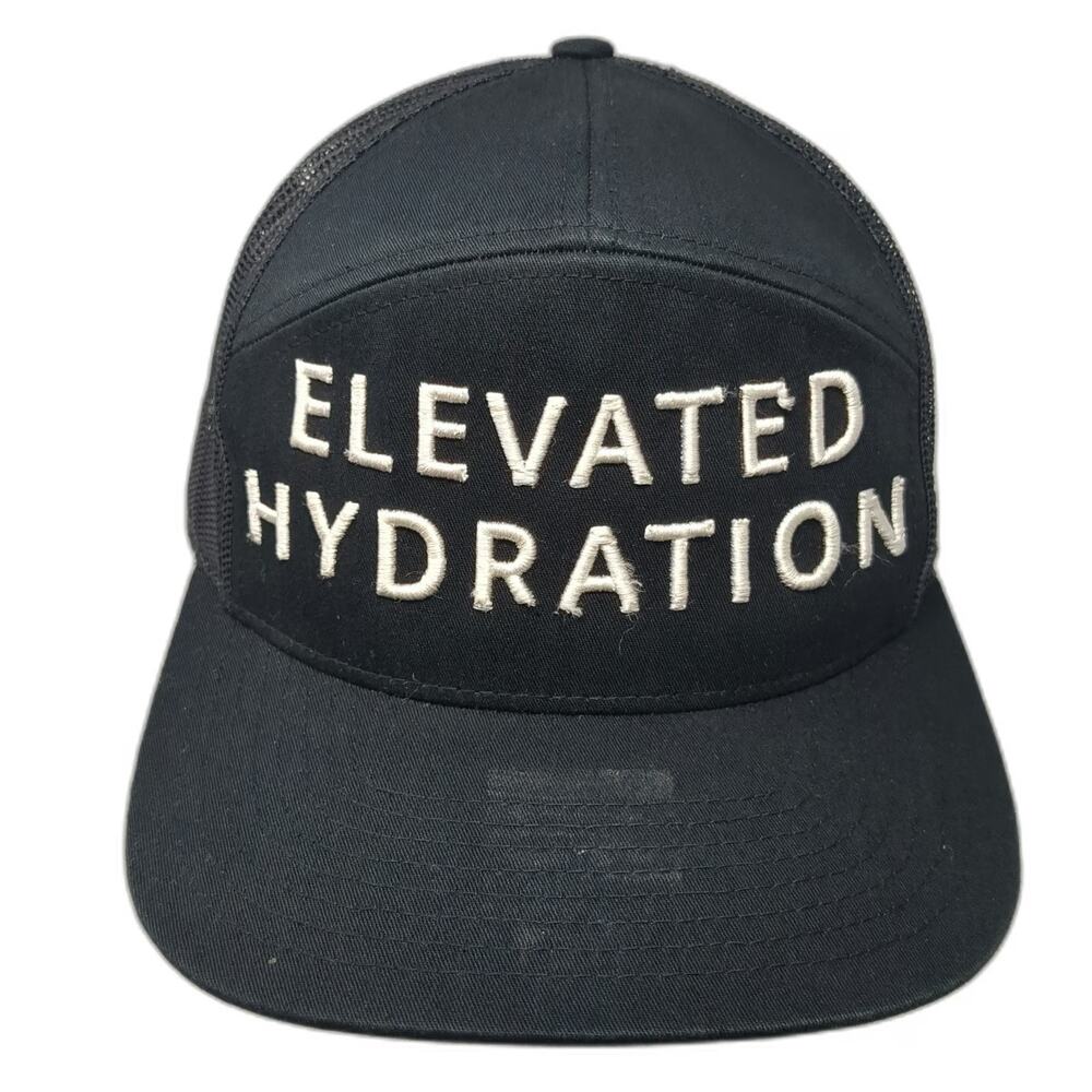 Richardson Trucker Hat Black OSFM Elevated Hydration Snapback Mesh White Drop